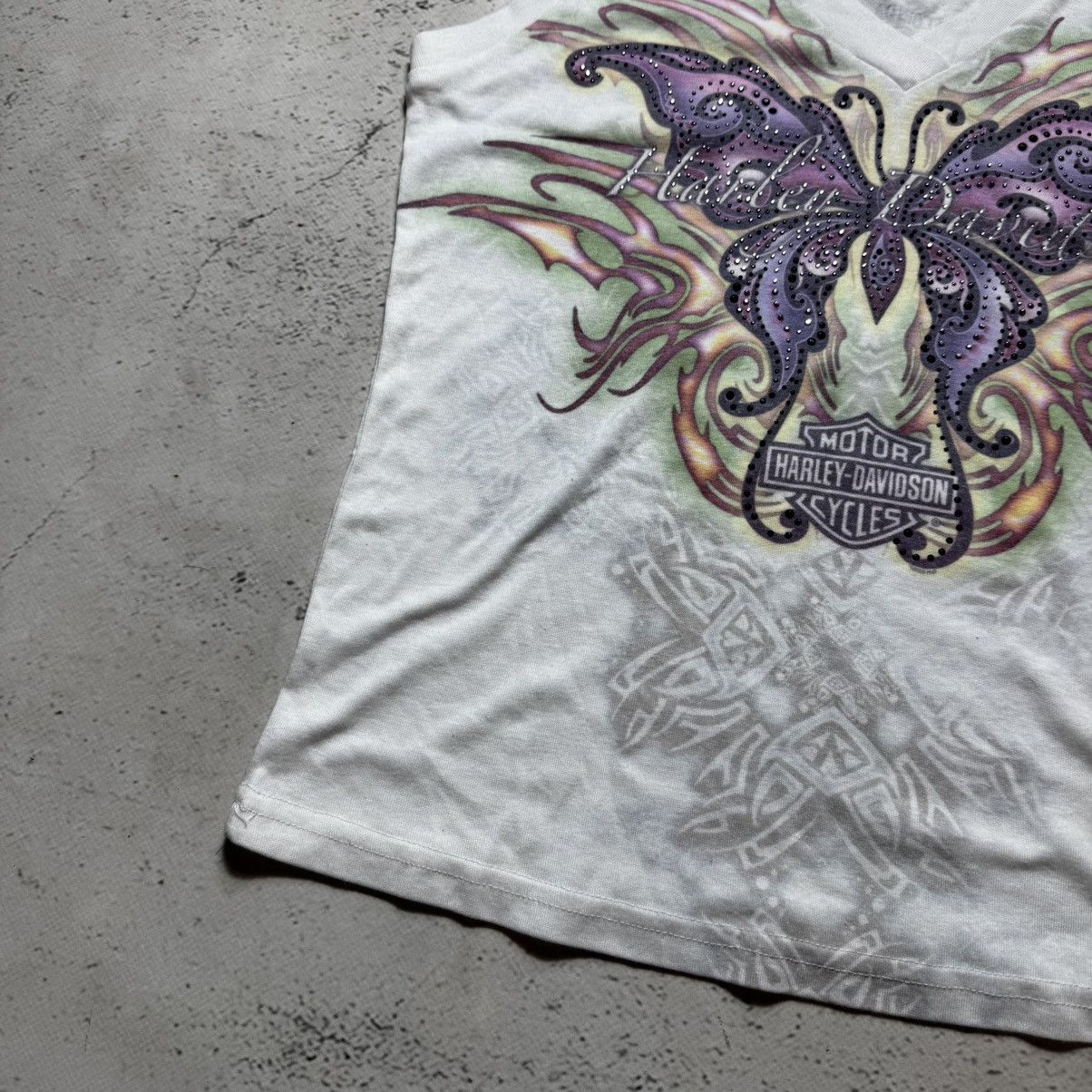 Harley Davidson new t shirt harley davidson y2k print butterfly ed hardy Size L / US 10 / IT 46 - 3 Thumbnail