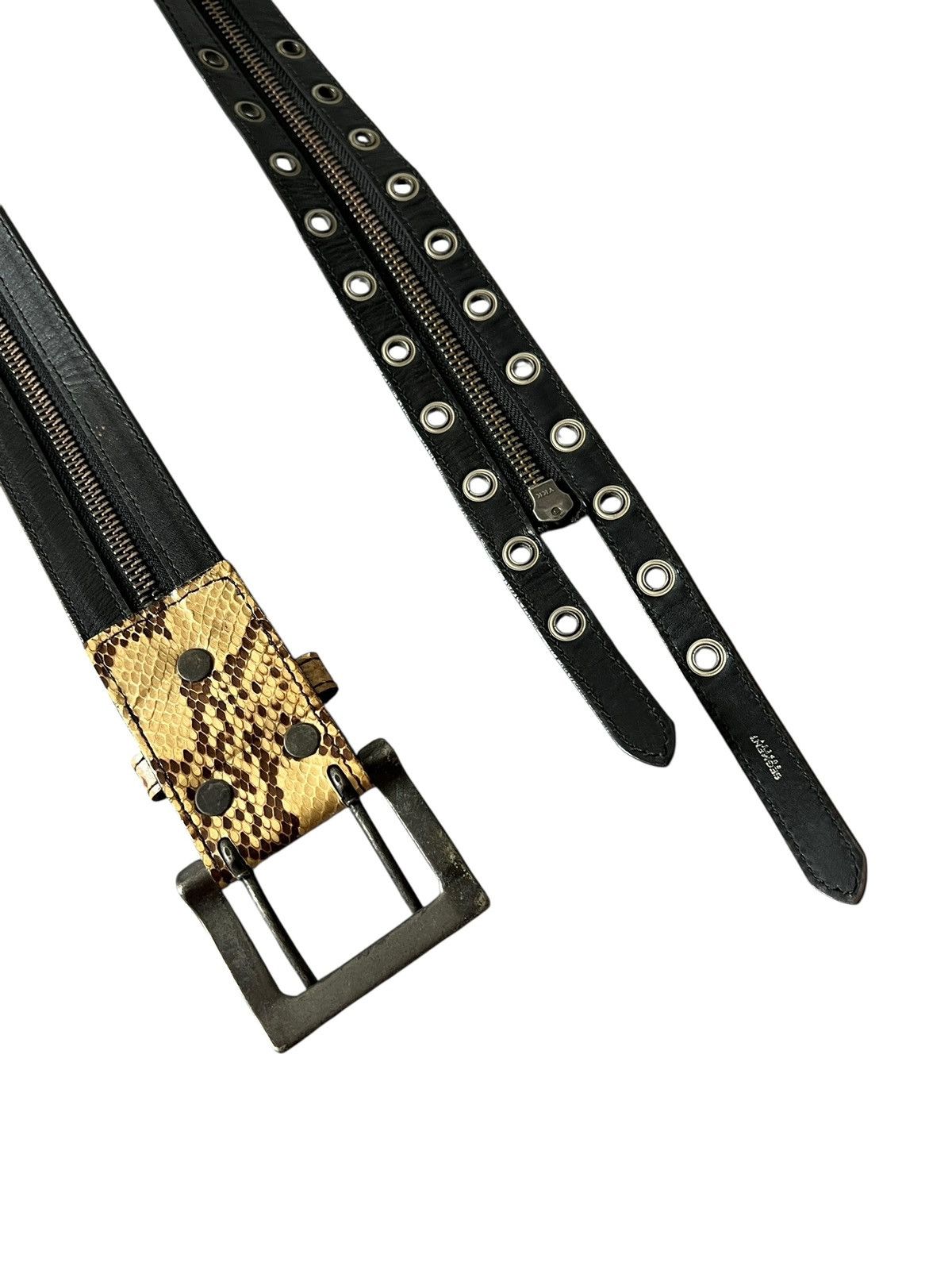Japanese Brand Segment by Rupert Zipper Leather Belt Size 30 - 13 Thumbnail