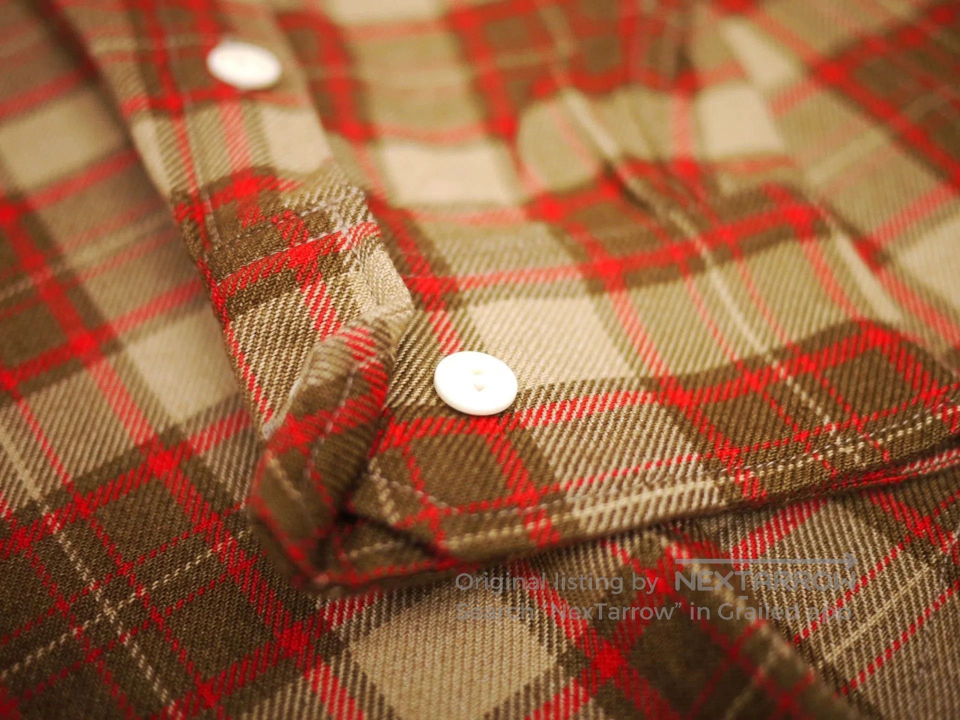 Visvim Beige Plaid Long Sleeve Button-Up Shirt - M. Size US M / EU 48-50 / 2 - 5 Thumbnail