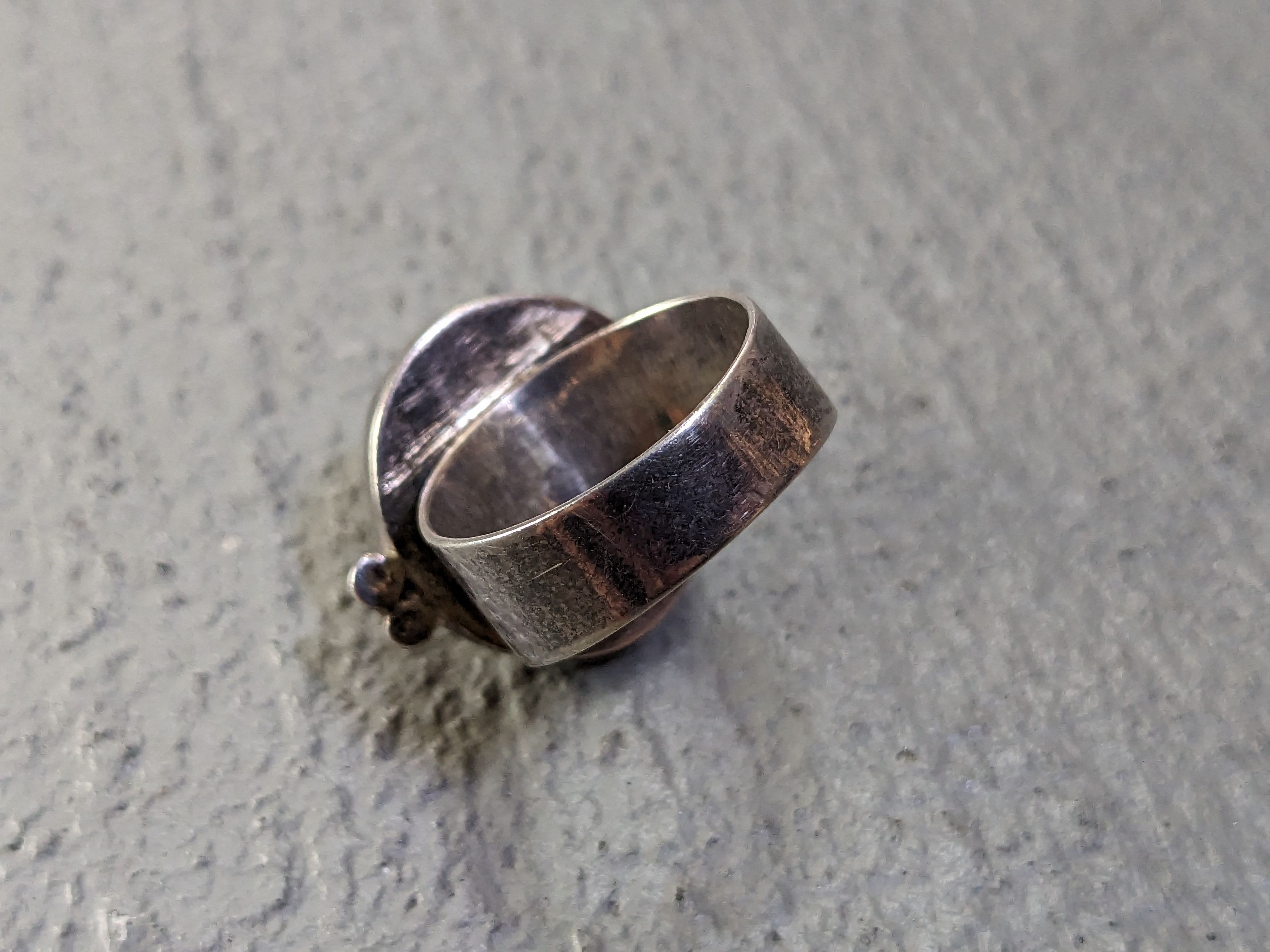 Jewelry Sterling Silver Ring Size 6 Rutilated Quartz Round Modern Size ONE SIZE - 9 Thumbnail