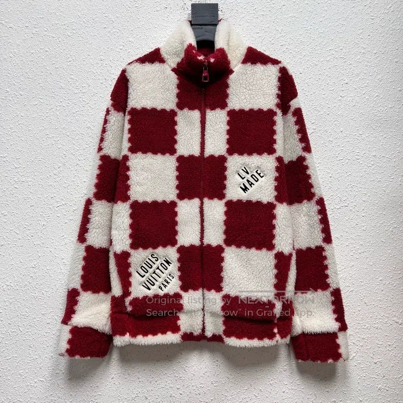 Louis Vuitton Louis Vuitton Red and White Teddy Checker Jacket Size US M / EU 48-50 / 2 - 1 Thumbnail