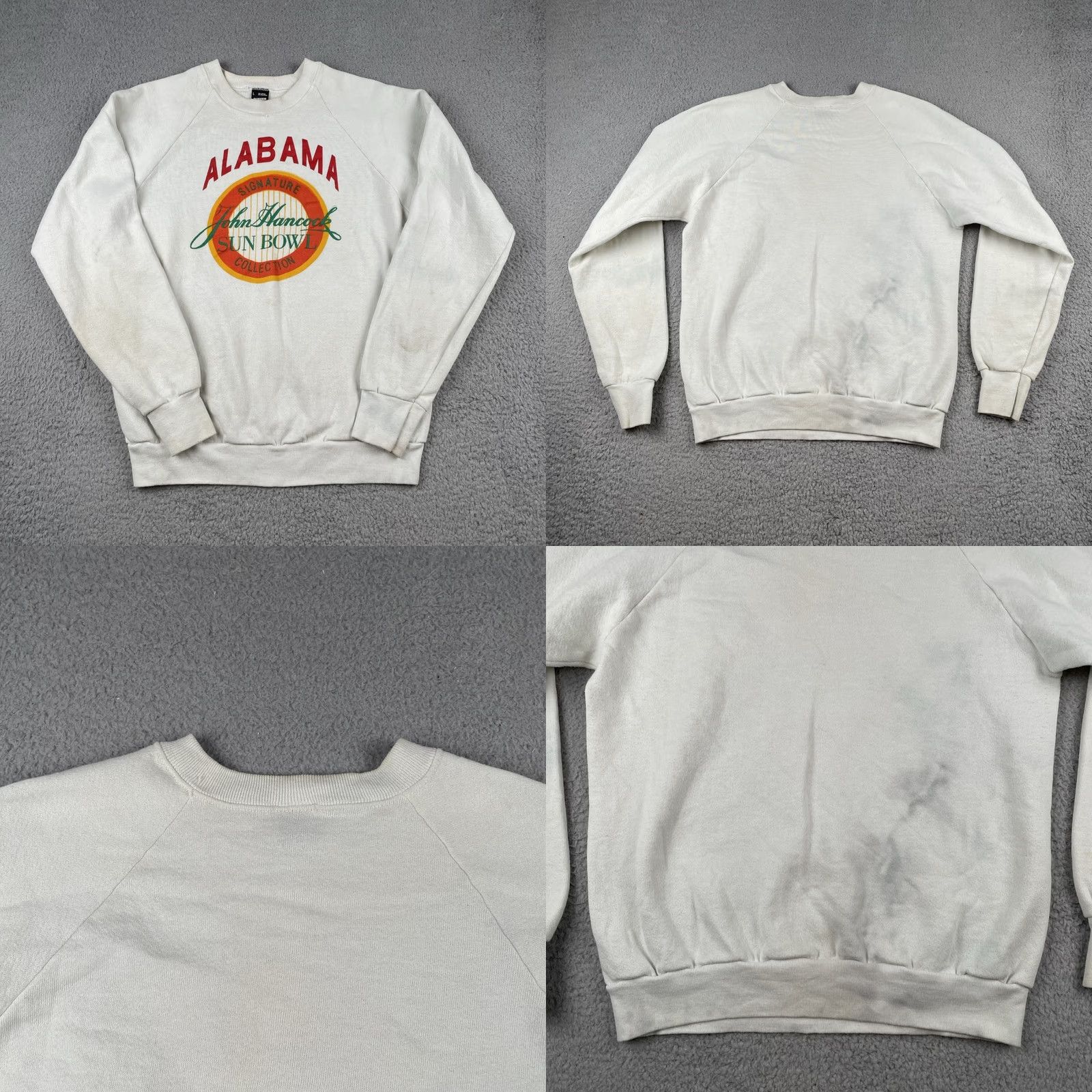 Vintage VINTAGE Screen Stars Sweatshirt University Alabama John Hancock 90s Large White Mens9x Size US L / EU 52-54 / 3 - 9 Thumbnail
