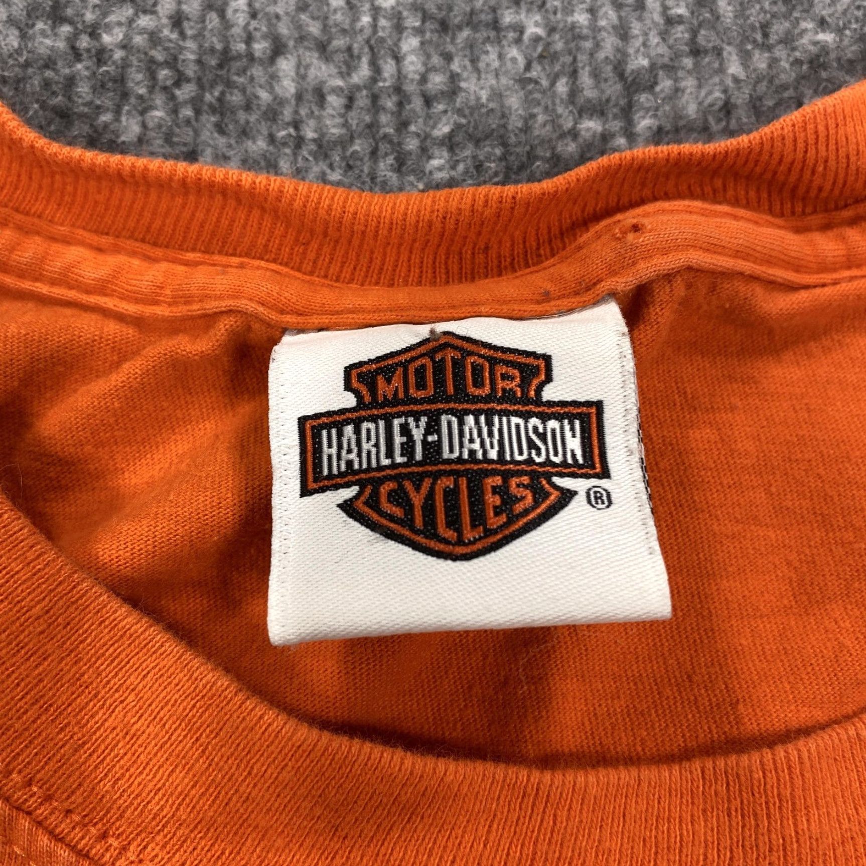 Harley Davidson Harley-Davidson Shirt Mens XL Orange Bartels Los Angeles Motorcycle Graphic Tee Size US XL / EU 56 / 4 - 5 Thumbnail
