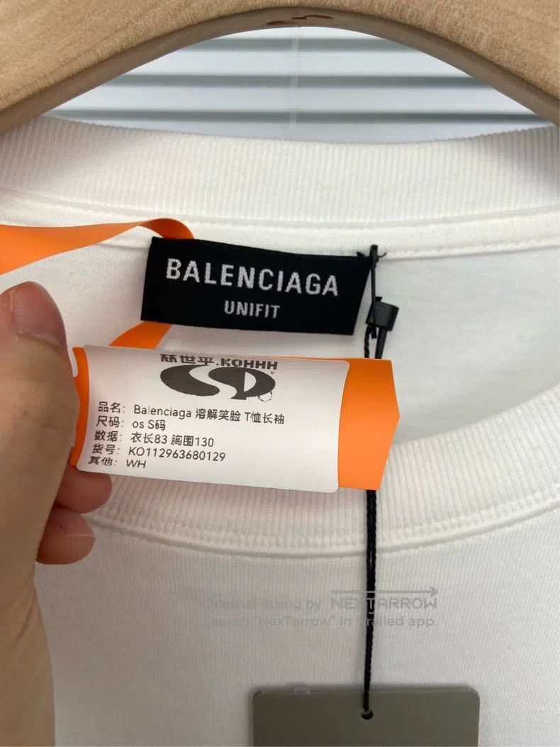 Balenciaga Balenciaga Dissolving smile and victory sign white long-sl Size US S / EU 44-46 / 1 - 6 Thumbnail