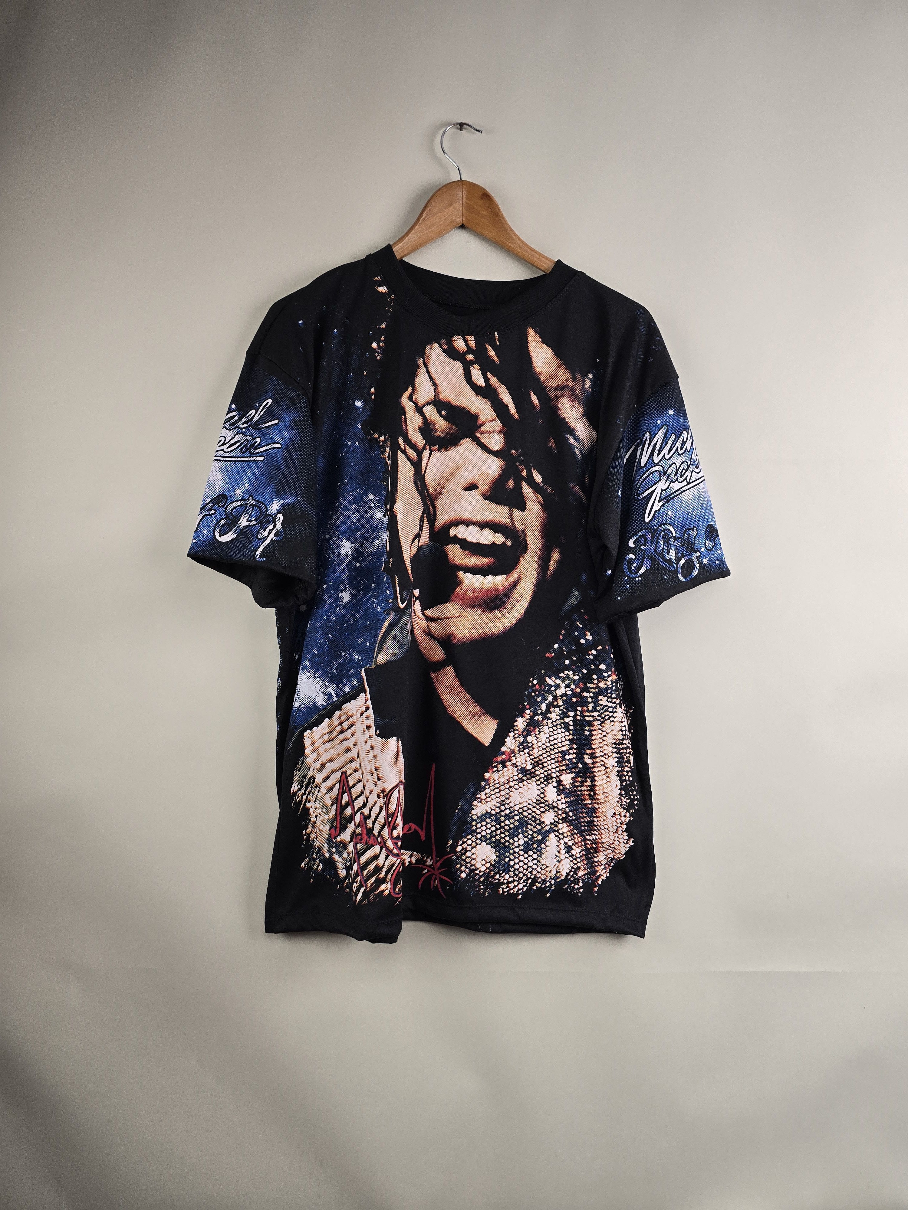 Image of Band Tees x Michael Jackson 1997 Michael Jackson History Tour Italy XL 22.5" 29.5" in Black, Men's