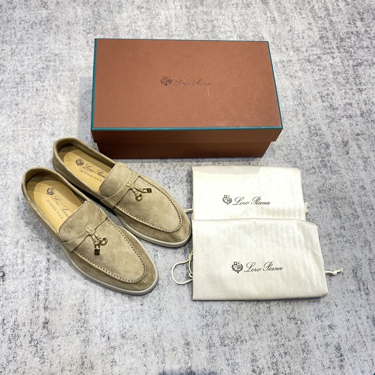 Loro Piana Loro piana summer walk charm suede beige loafer Sadstone Size US 8 / IT 38 - 3 Thumbnail