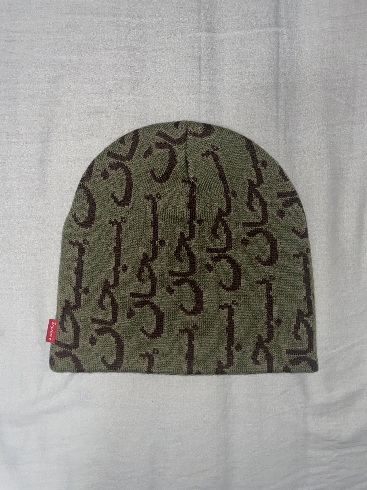Supreme　Arabic Jacquard Beanie Supreme Arabic Jacquard Beanie Green - FW25 - US