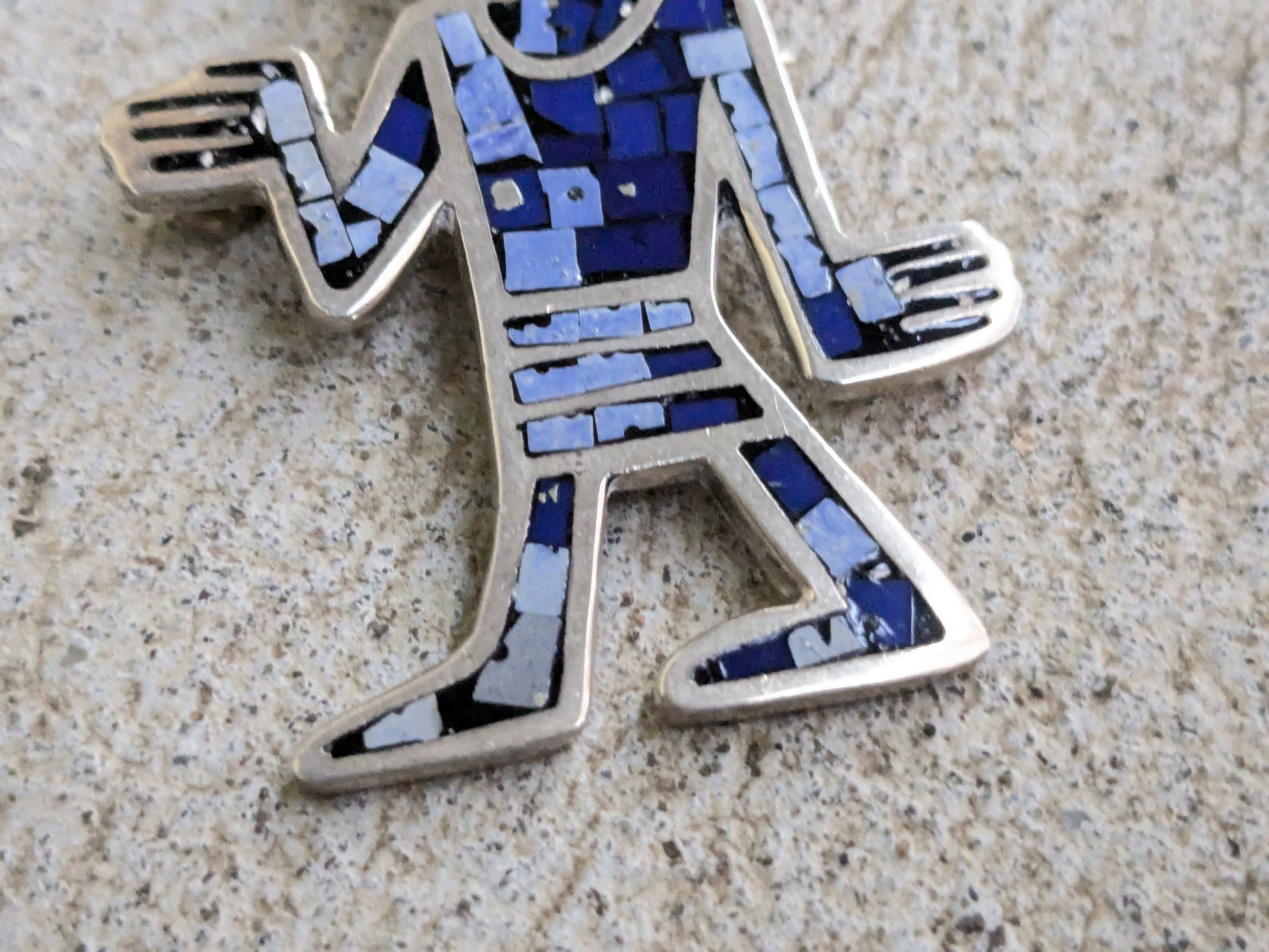 Jewelry Vintage Sterling Silver Pin Brooch Blue Taxco Mexico Size ONE SIZE - 5 Thumbnail