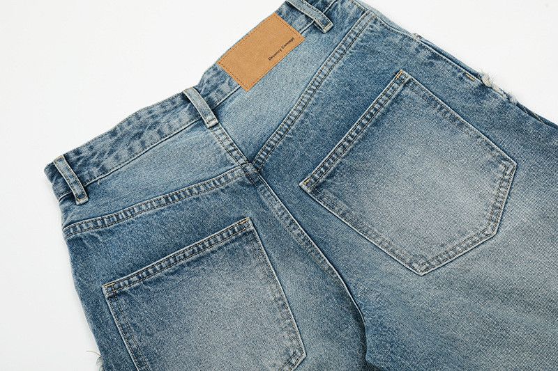 Jean Retro washed whiskered men's loose casual curved jeans Size US 32 / EU 48 - 4 Thumbnail