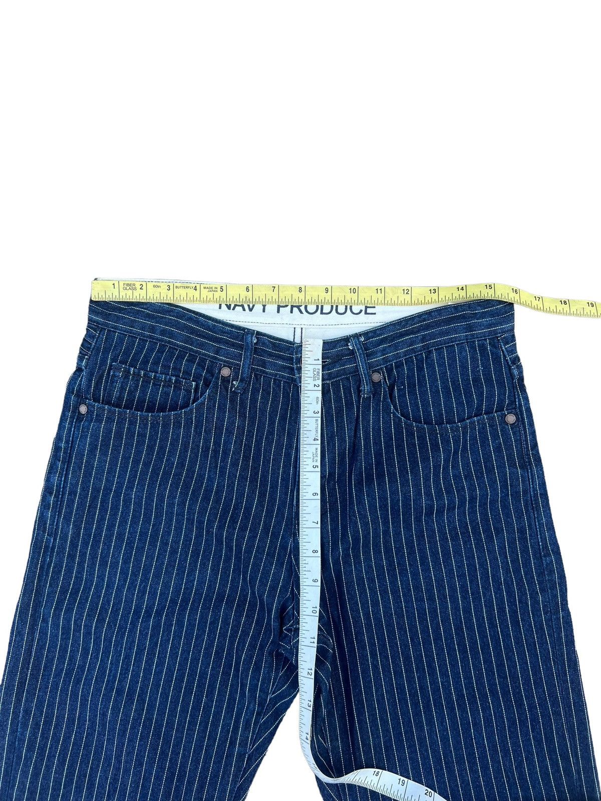 Vintage Navy Produce Japan Indigo Wabash Striped Jeans Size US 30 / EU 46 - 3 Thumbnail