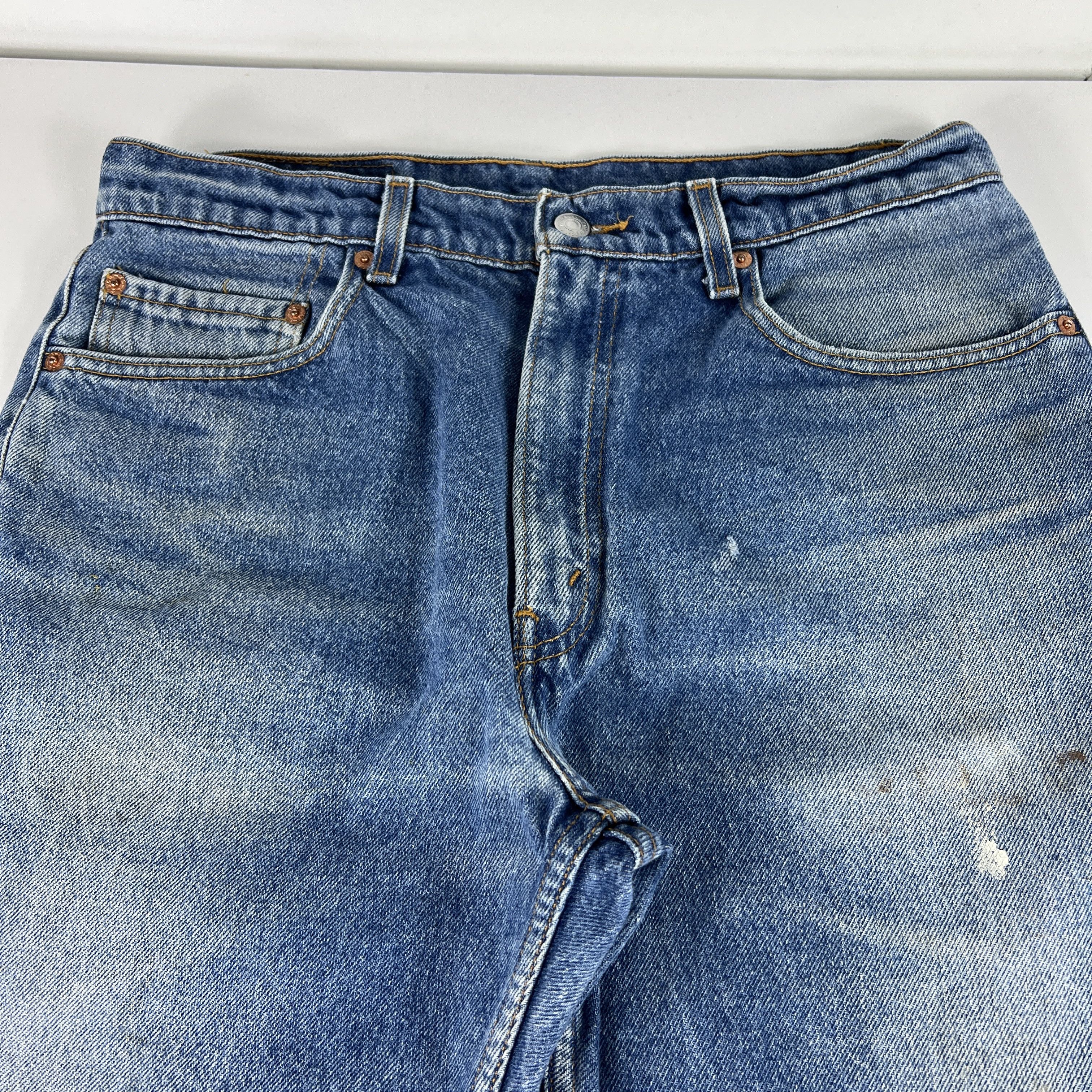 Levi's × Vintage VTG 90s Levi's Jeans 505 Straight Blue Thrashed Cotton Denim Size US 33 - 4 Thumbnail