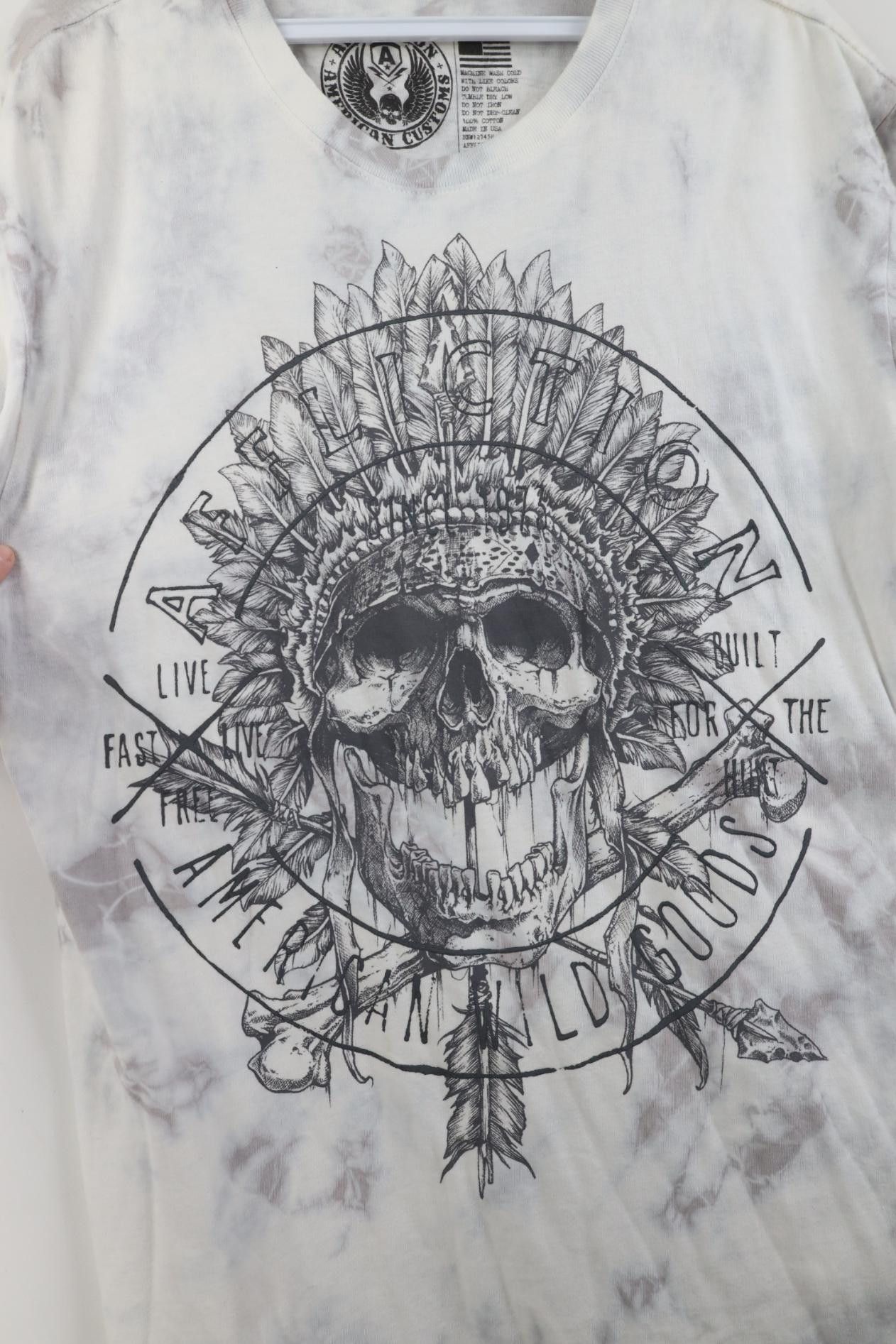 Affliction Affliction Wash Indian Skull Skeleton UFC MMA T-Shirt USA Size US M / EU 48-50 / 2 - 4 Thumbnail