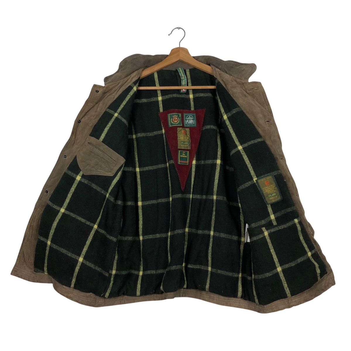 Issey Miyake 📌Vintage Genuine Leather Jacket Flare Blanket Tartan Design Size US M / EU 48-50 / 2 - 14 Thumbnail