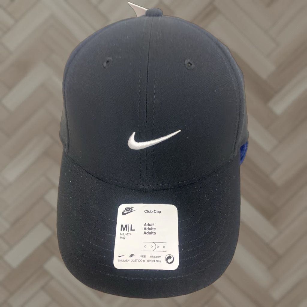 Nike Nike NEW UNISEX BLACK BASEBALL HAT CLUB CAP SWOOSH M/L /475 DRI-FIT ADJUSTABLE M/L polyester solid sports hat Men Size ONE SIZE - 1 Thumbnail