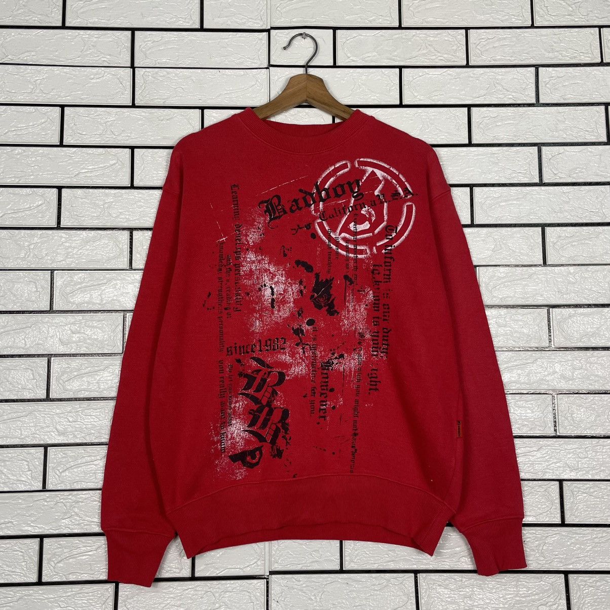 Japanese Brand Bad Boy Big Print Red Sweatshirt Size US M / EU 48-50 / 2 - 1 Thumbnail