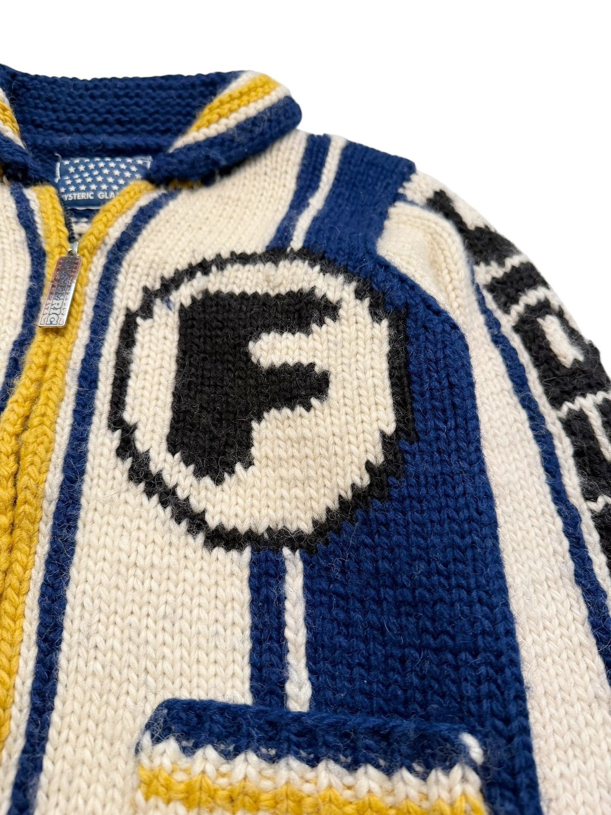 Hysteric Glamour 1990’s Fuck It! Cowichan Zip Cardigan Sweater Size US M / EU 48-50 / 2 - 5 Thumbnail