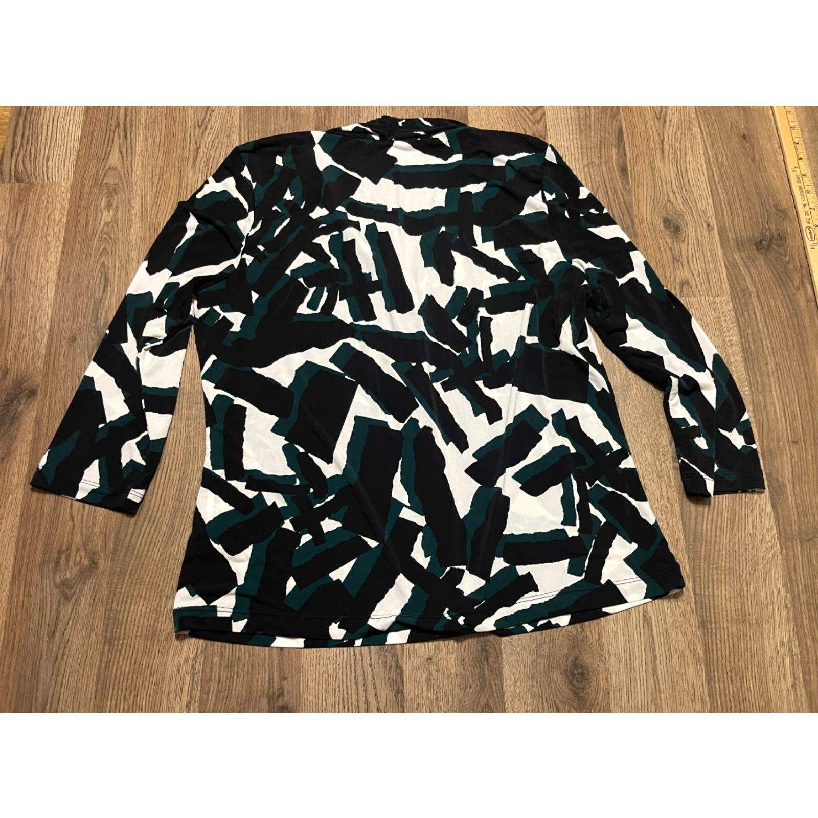 Calvin Klein Calvin Klein Collection Shirt Womens XL Button Up Black Green White Long Sleeve Casual Regular Modern Free Return Mens? Size XL / US 12-14 / IT 48-50 - 2 Thumbnail