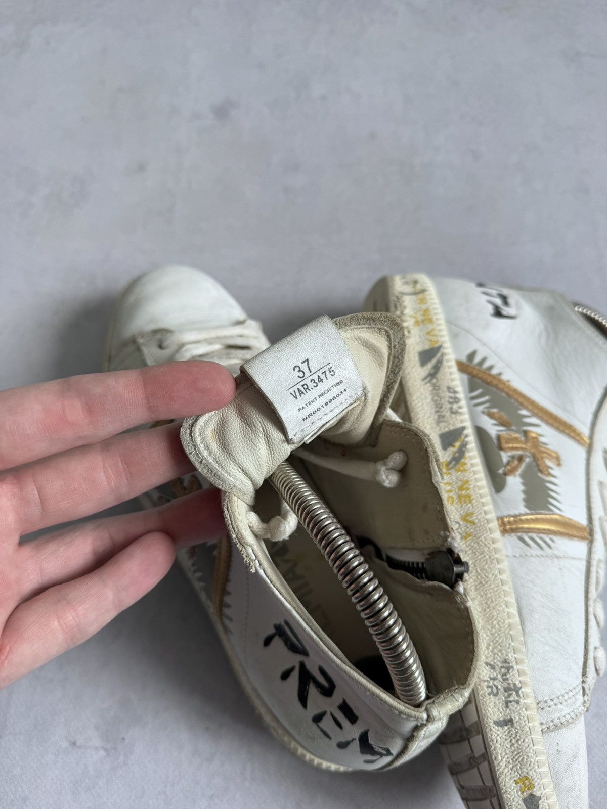 Premiata Premiata Tayld Pelle Womens Hi-Top Italy Streetwear Sneakers Size US 7 / IT 37 - 9 Thumbnail