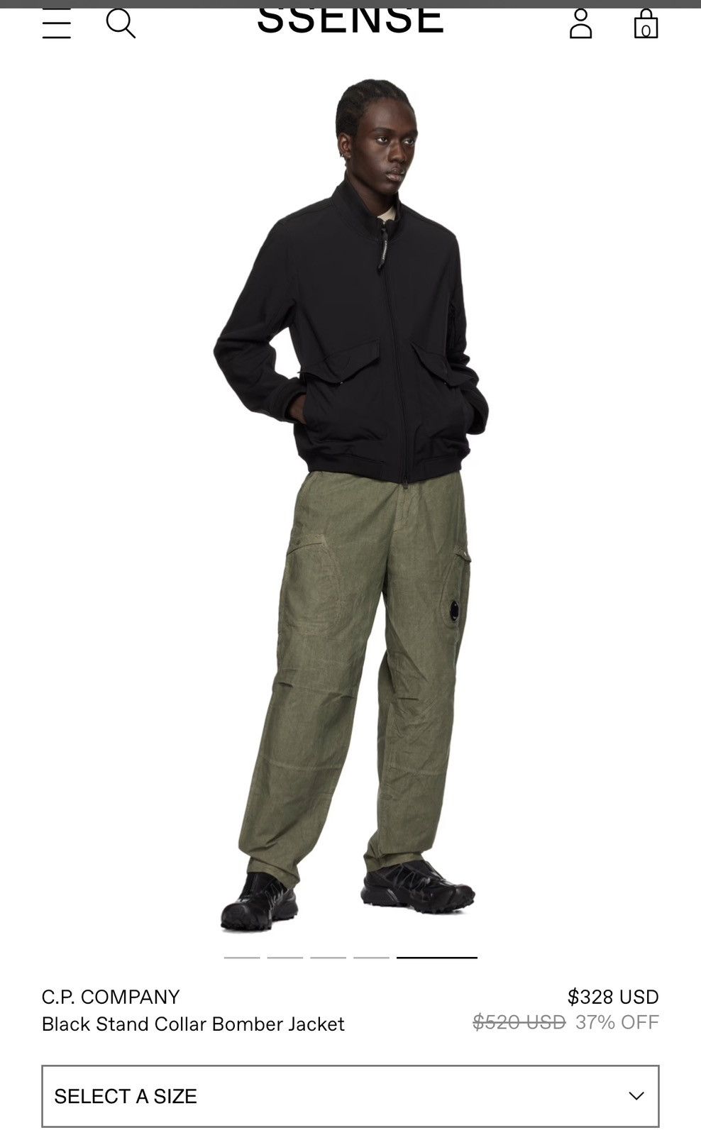 image of C P Company C.p. Shell-R Bomber Jacket Black Large, Men's (Size Medium)