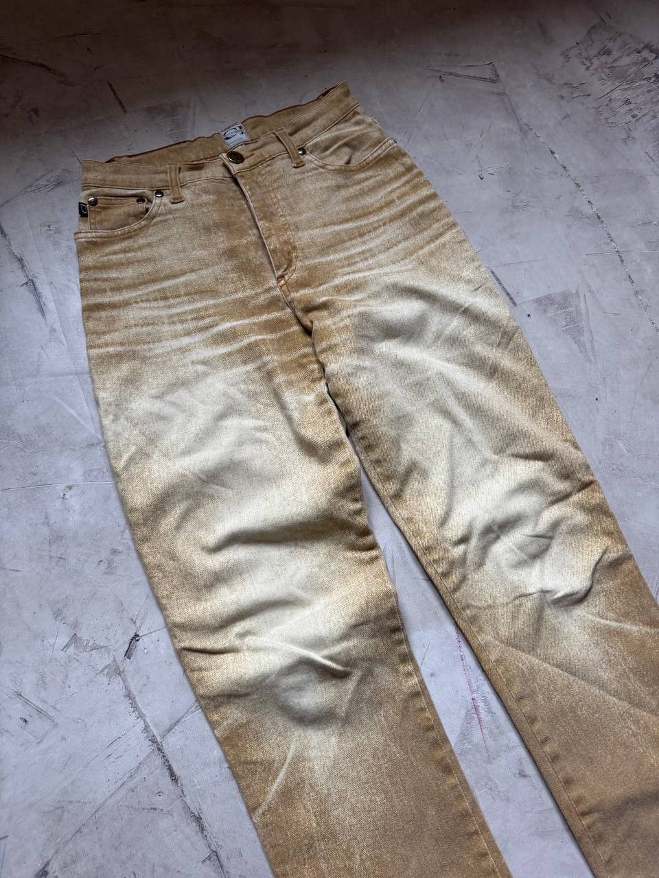 Roberto Cavalli Cavali jeans Sand washed denim pants vintage Size 29" - 3 Thumbnail