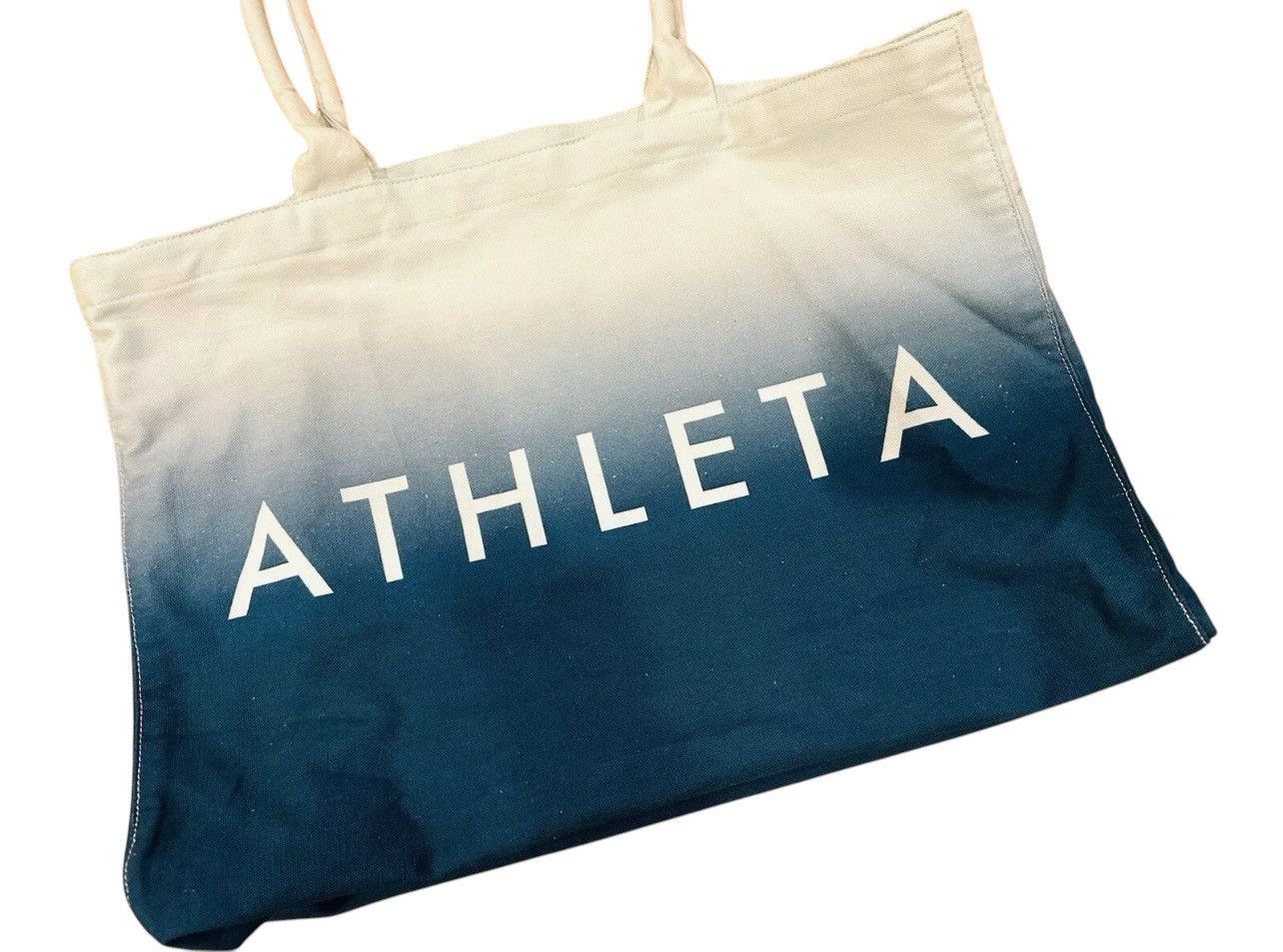 Athleta Athleta Beach Gym Bag Tote Blue Ombre Canvas Shopping Bag Size ONE SIZE - 3 Thumbnail