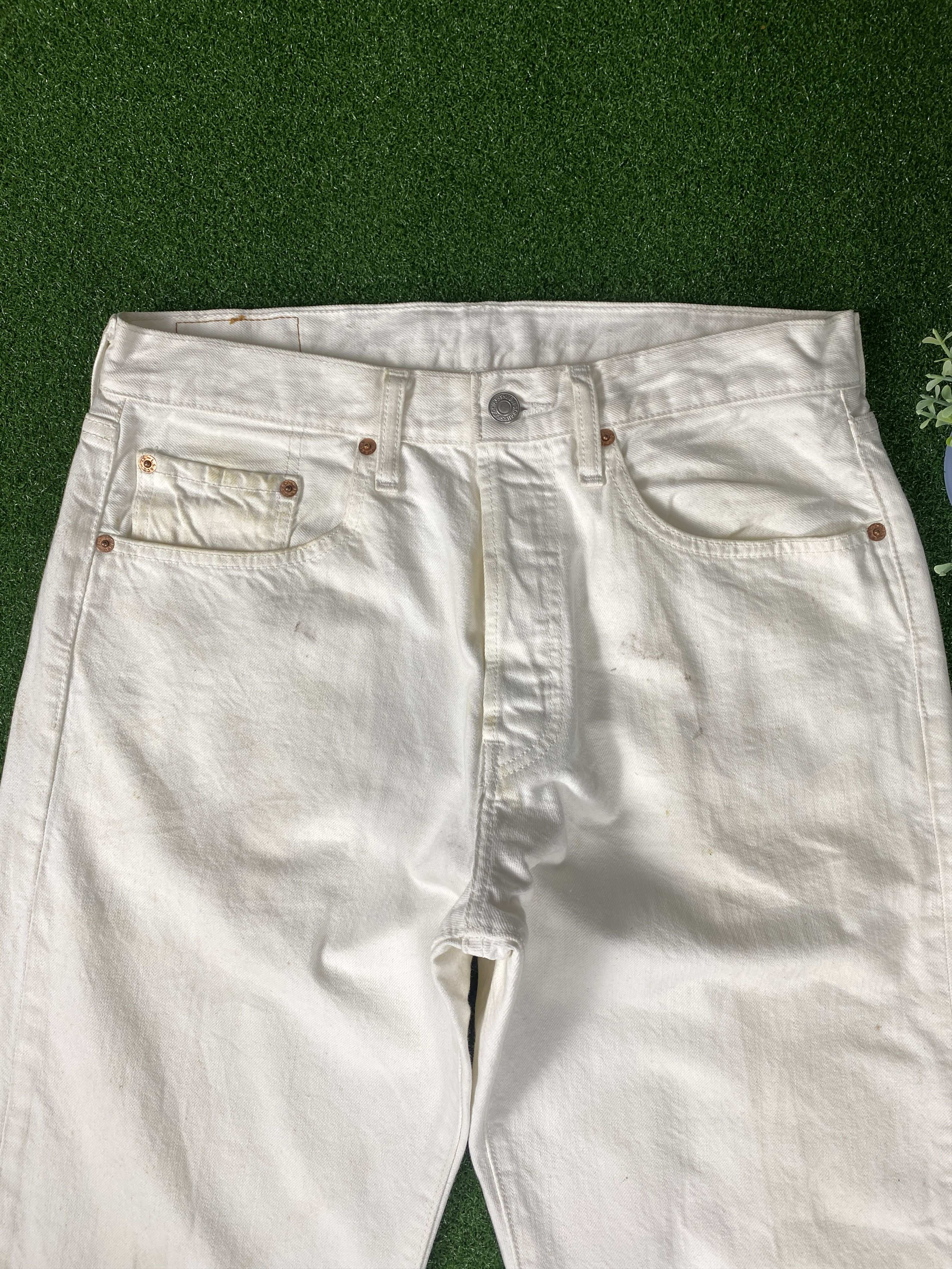 Levi's Vintage Levi's 501 Straight Cut White Jeans CP0062 Size US 32 / EU 48 - 2 Thumbnail