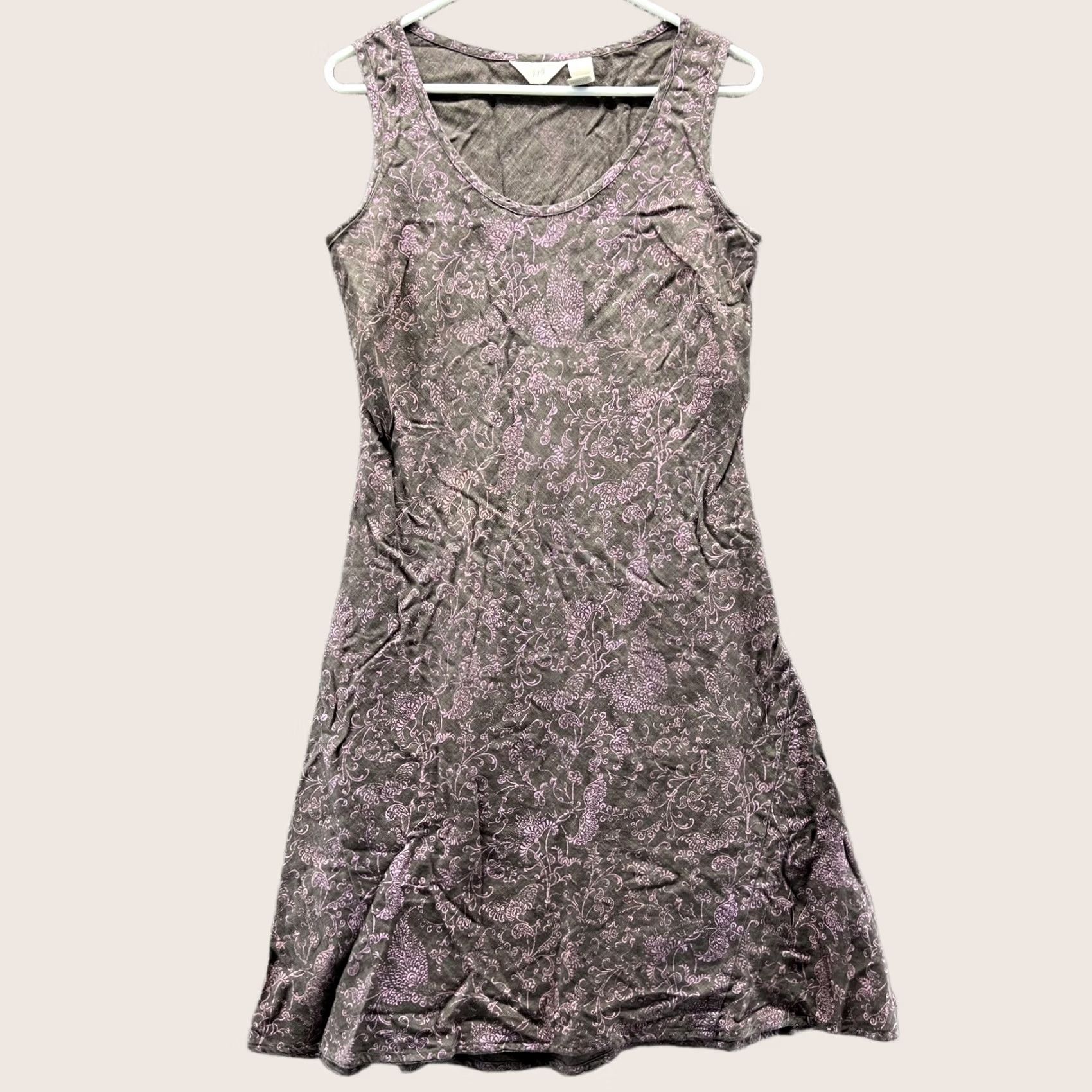 J. Jill J. Jill Linen Dress Womens 6 Brown Pink Floral Sleeveless A Line Casual Summer Shirt Dress Size M / US 6-8 / IT 42-44 - 1 Thumbnail