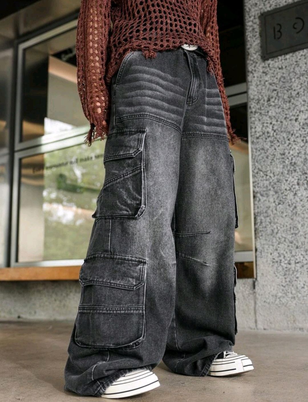 Japanese Brand × Jean Denim Workwear Baggy Jeans w/ Multiple Pockets & Wide Legs Size US 33 - 6 Thumbnail