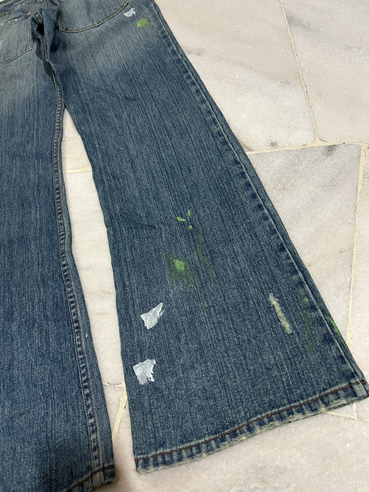 Japanese Brand FLARE 90’s NYLAUS DISTRESS PAINTER JEAN Size US 30 / EU 46 - 14 Thumbnail
