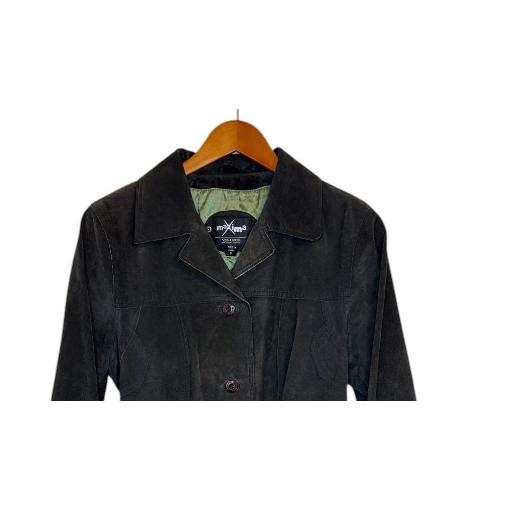 Wilsons Leather Vintage Wilsons Maxima Leather Coat Women Medium Green Suede Size M / US 6-8 / IT 42-44 - 2 Thumbnail