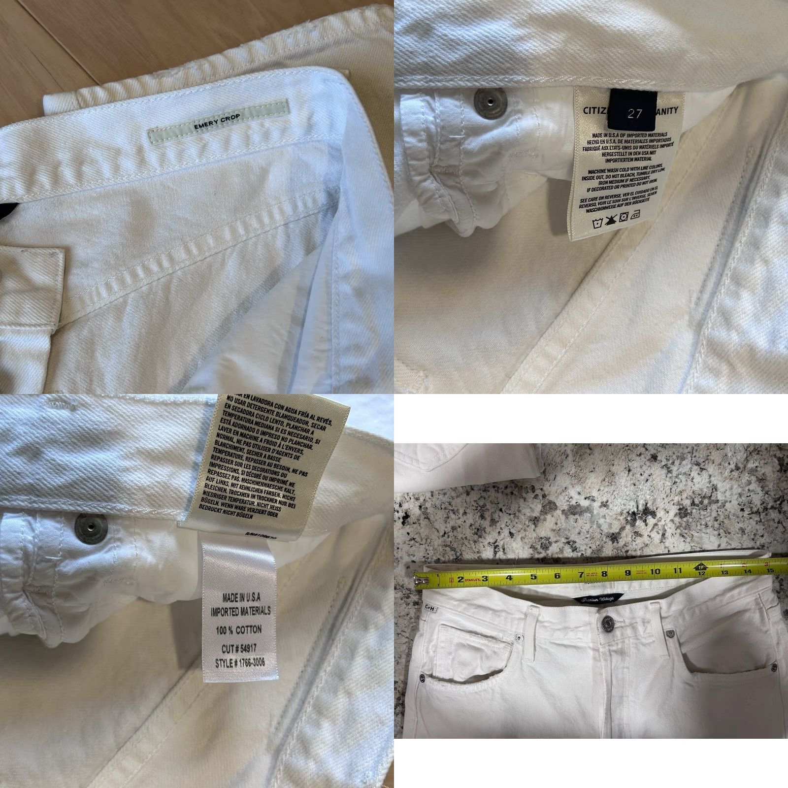 Citizens Of Humanity Citizens Of Humanity Emery Crop Denim White Jeans Women’s 30x26 Premium Vintage Size 30" / US 8 / IT 44 - 8 Thumbnail