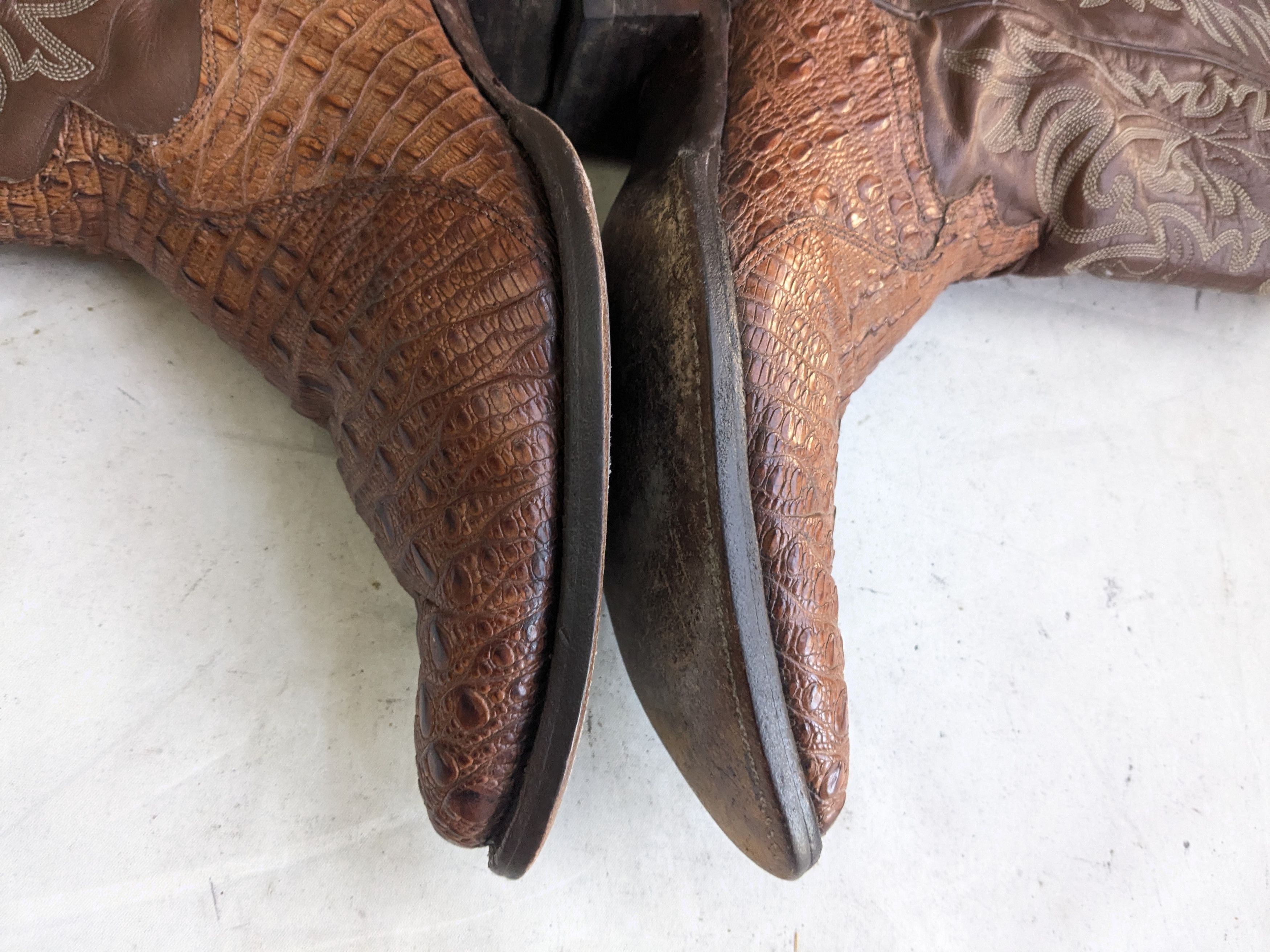 Justin Boots Justin Cowboy Boots Brown 12 B Hornback Lizard Leather Size US 12 / EU 45 - 8 Thumbnail