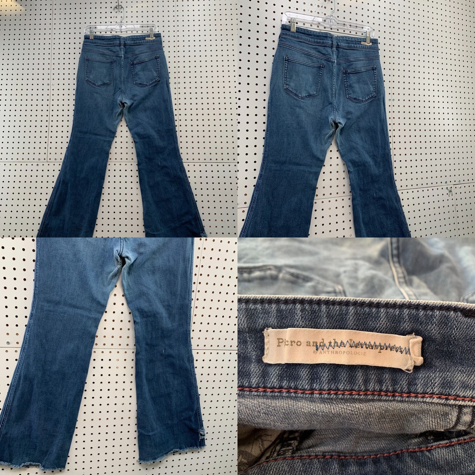 Vintage Anthropologie Pilcro Blue Denim Flared Jeans Womens Size 28x29 Casual FLARE Size 28" / US 6 / IT 42 - 8 Thumbnail