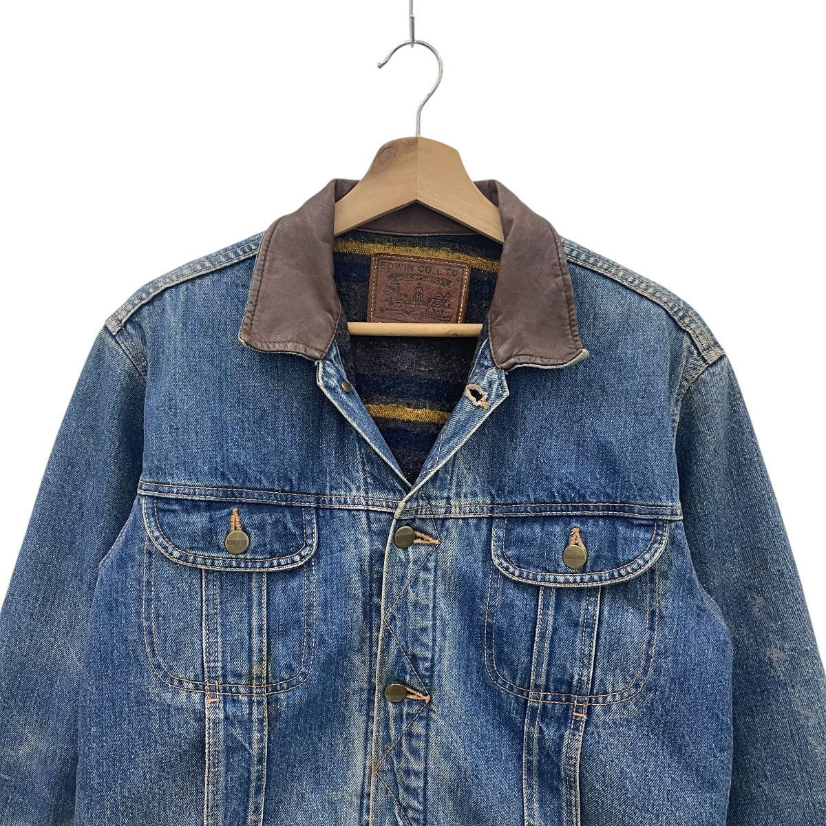 Edwin Vintage Edwin Blanket Lined Denim Trucker Jacket Size US S / EU 44-46 / 1 - 6 Thumbnail