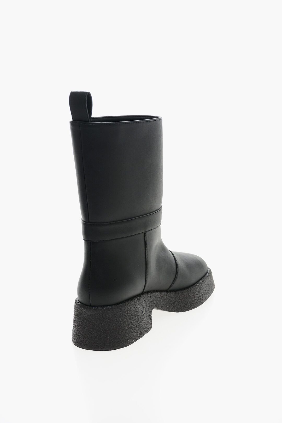 Stella McCartney og1mm0824 Ecol-Leather Wide Leg Booties in Black Size US 7 / IT 37 - 3 Thumbnail