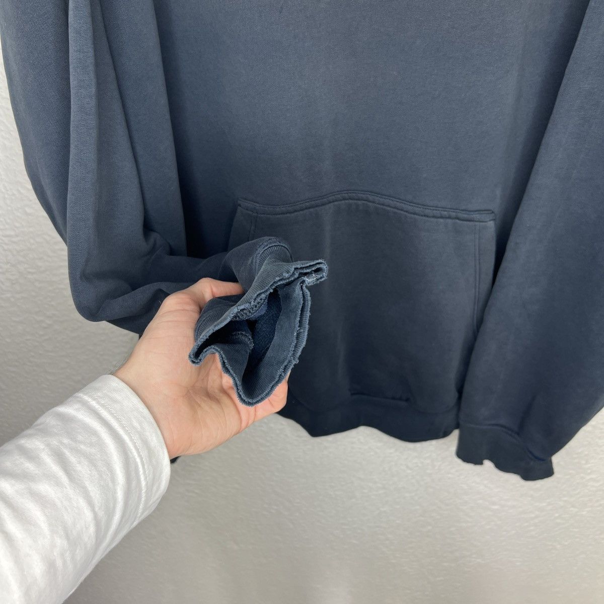 Nike Vintage Nike Hoodie Big Spellout Logo Swoosh Navy Faded 90s Size US XXL / EU 58 / 5 - 6 Thumbnail