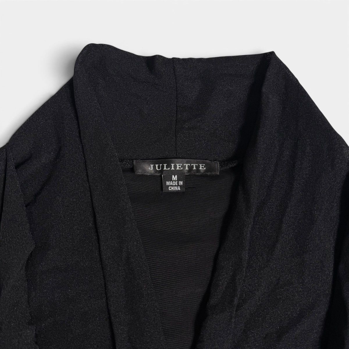 Other Vintage Juliette Black Draped Cowl Neck Blouse w/ Waist Tie Size M / US 6-8 / IT 42-44 - 4 Thumbnail