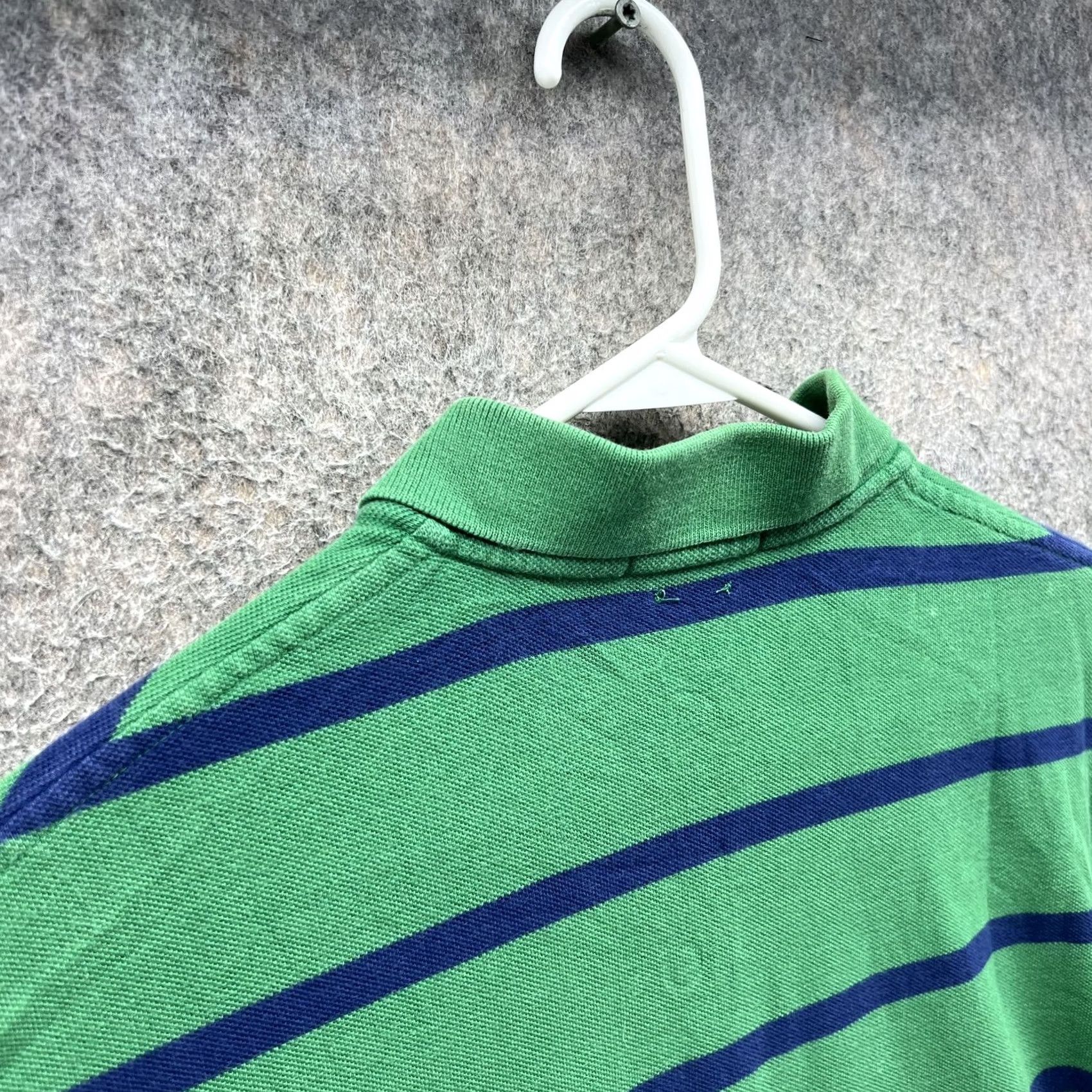 Polo Ralph Lauren VINTAGE Ralph Lauren Polo Shirt Mens Large Green Blue Stripe Classic Fit Cotton Size US L / EU 52-54 / 3 - 7 Thumbnail