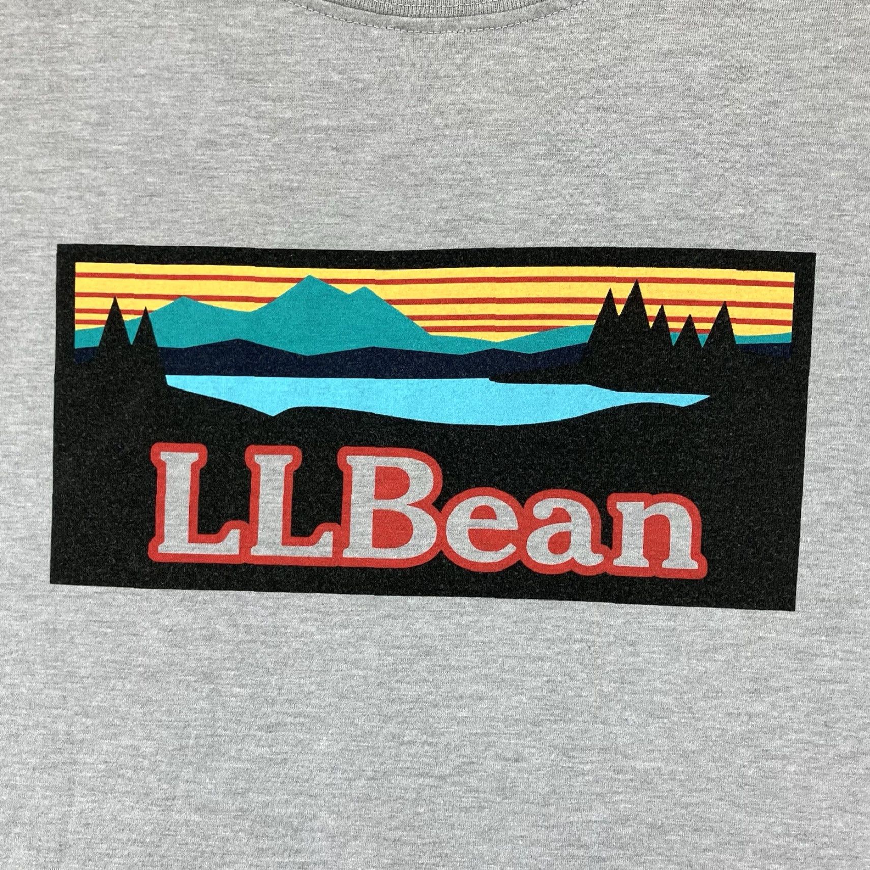 Vintage L.L.Bean Mens T-Shirt Regular Slightly Fitted Graphic Crew Neck Short Sleeve Gray Lightweight Cotton Polyester Logo Fisherman Size US M / EU 48-50 / 2 - 3 Thumbnail