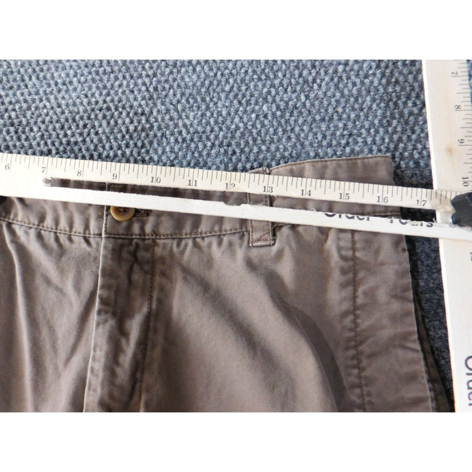 Izod Izod Mens Pants 32x28 Straight Brown Regular American Chino Classic Casual Pockets Mens Regular 32 Brown Cotton Flat Front Knit Button Vintage No Size US 32 / EU 48 - 3 Thumbnail