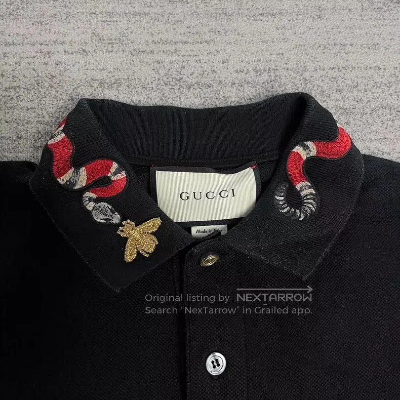Gucci Gucci Classic Embroidered Snake Polo Shirt. Size US S / EU 44-46 / 1 - 7 Thumbnail