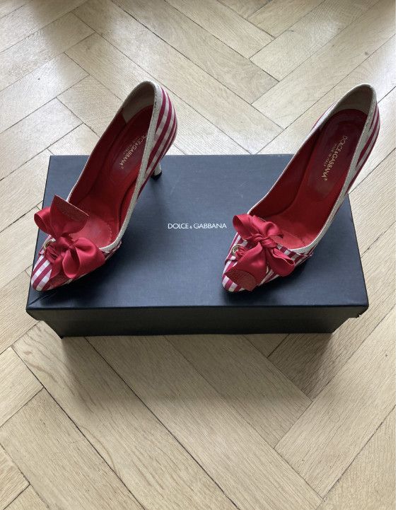 Dolce & Gabbana DOLCE&GABBANA checkered heels with a bow Size US 8 / IT 38 - 2 Thumbnail