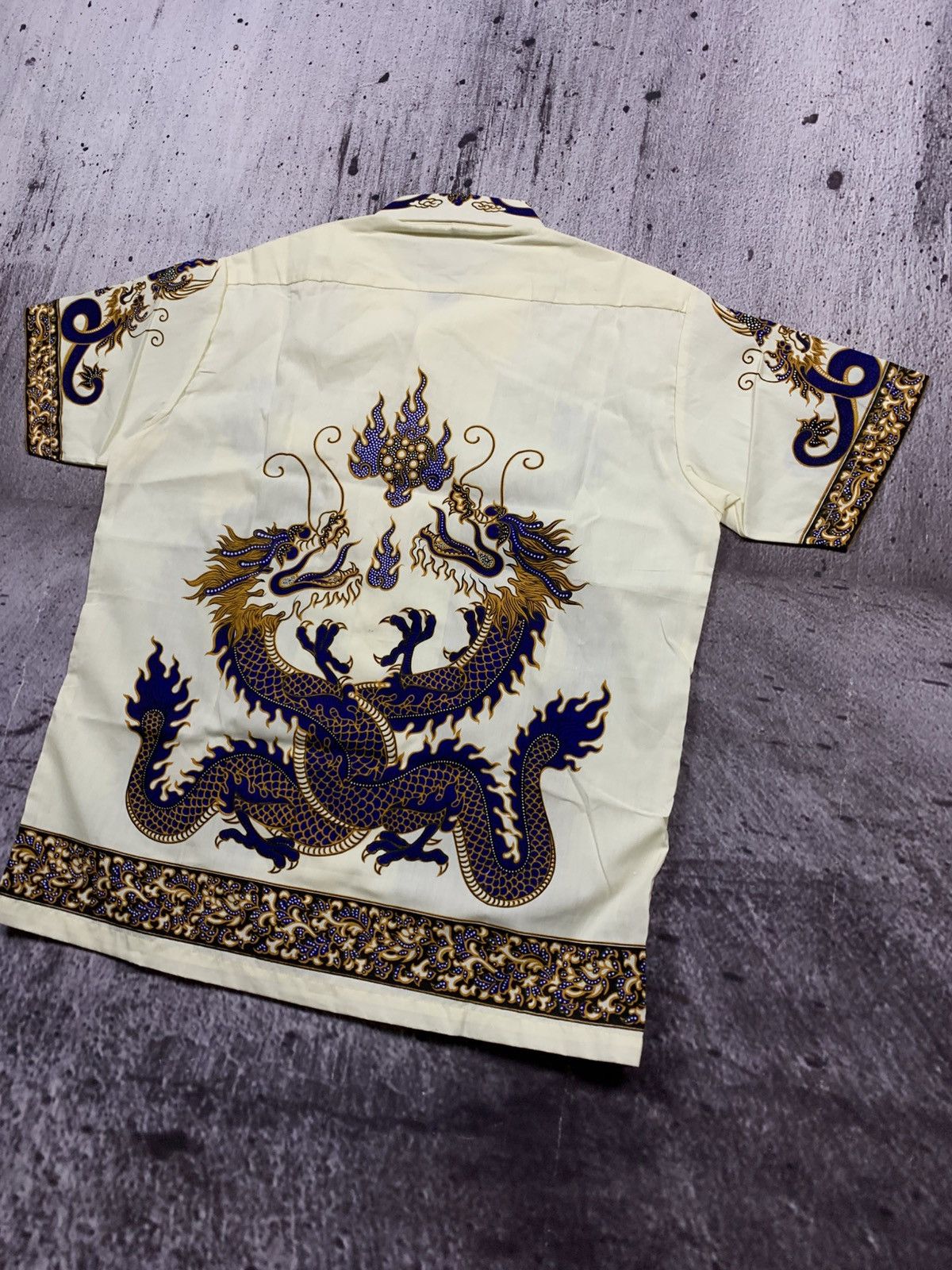 Designer × Japanese Brand × Vintage Shirt Dragon Vintage Japan Style Thai Silk 90s Avantgarde Size US M / EU 48-50 / 2 - 9 Thumbnail