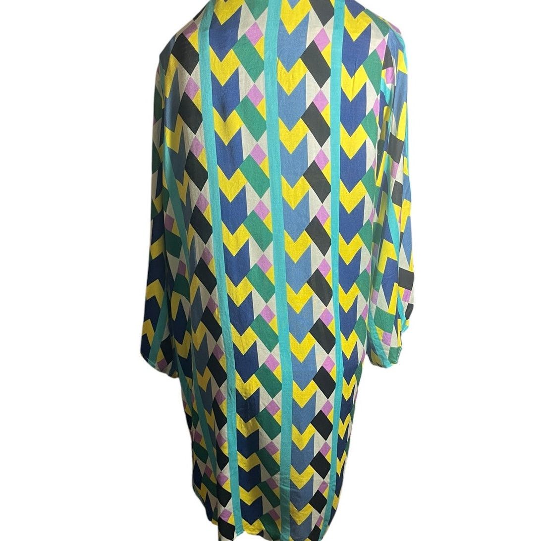Other Curations Kimono Multi-Color Geometric Size Med-Large EUC Size M / US 6-8 / IT 42-44 - 3 Thumbnail