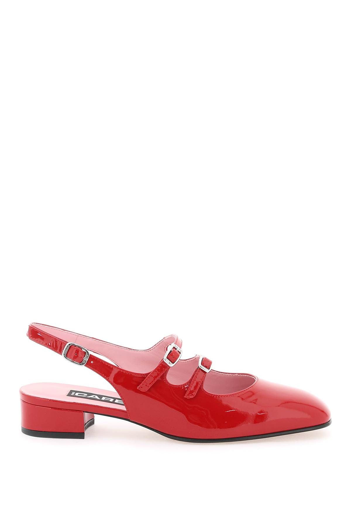 image of Carel Paris Carel Patent Leather Pêche Slingback Mary Jane Shoes in Rouge, Women's (Size 9)