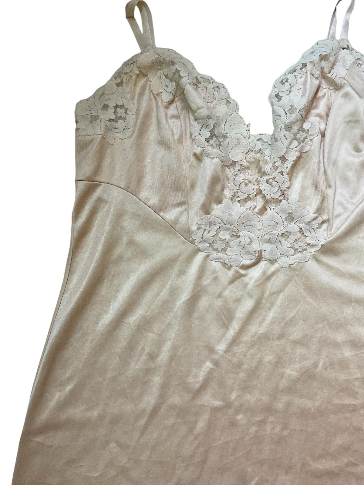 Soft pink lace midi slip