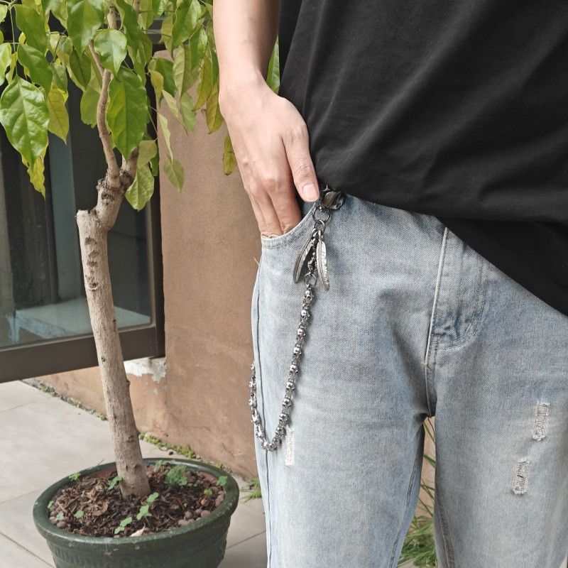 Jewelry Punk Waist Pants Chain Wallet Chain Skull Keychain Size ONE SIZE - 8 Thumbnail