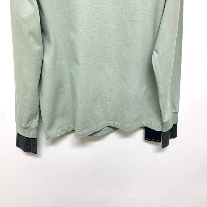 Louis Vuitton Mint green fake two-piece sweatshirt