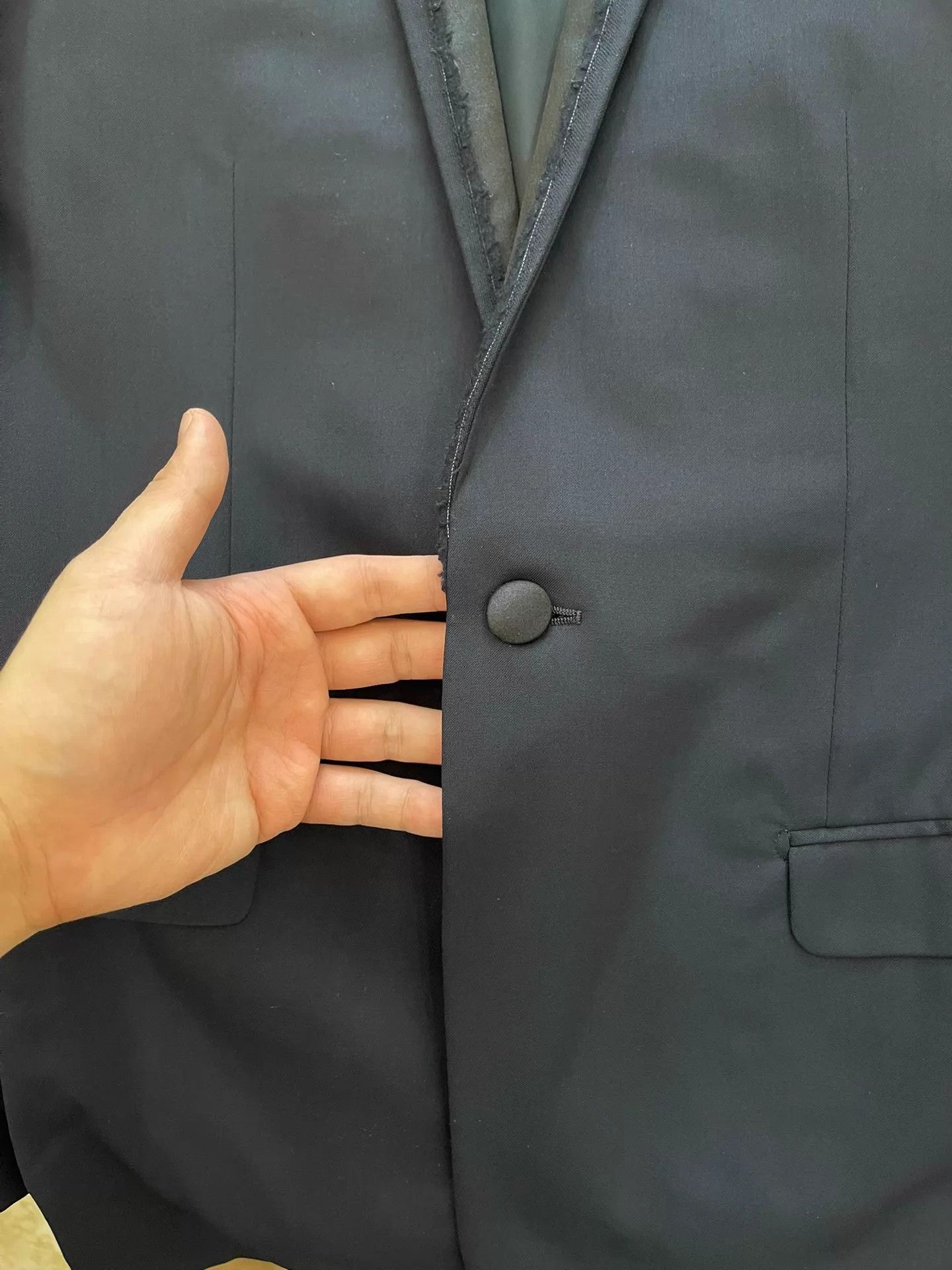 Dior DIOR 46 Peak Lapel Suit Wool & Cashmere Lapel Stitch Size 46R - 4 Thumbnail