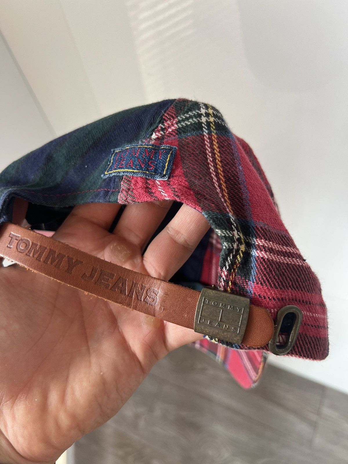 Tommy Hilfiger ‼️Tommy Hilfiger Vintage Double Flanel Wool Style Cap Leather Size ONE SIZE - 12 Thumbnail